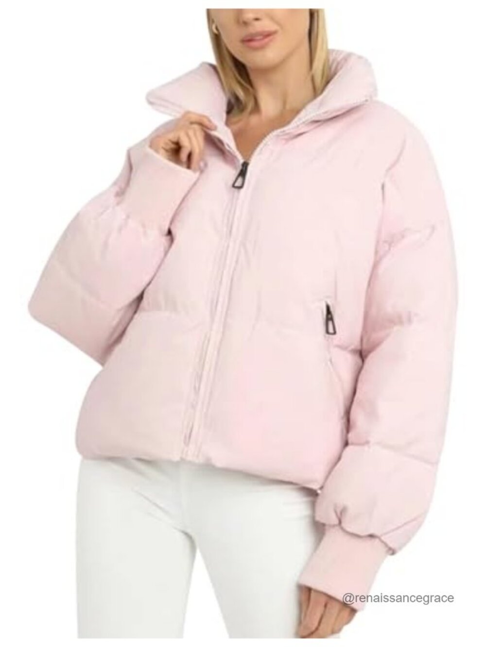 Women's Cropped Puffer Jacket Quilted Lightweight Winter Coat